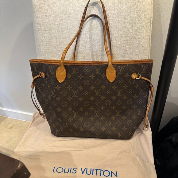 AUTHENTIC LOUIS VUITTON Monogram Neverfull MM LV Tote Bag Brown - Picture 12 of 12